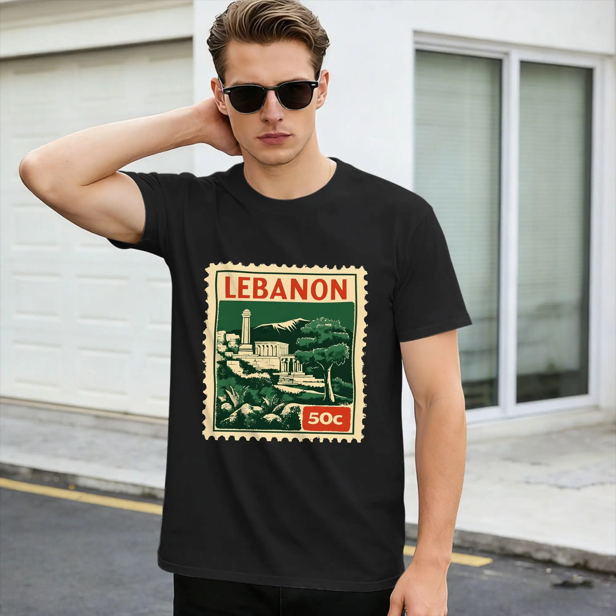Harajuku T-Shirt Lebanon Cotton T Shirts  Hip Hop Tshirt for Couple Summer Aesthetic Casual Short Sleeve Clothing,