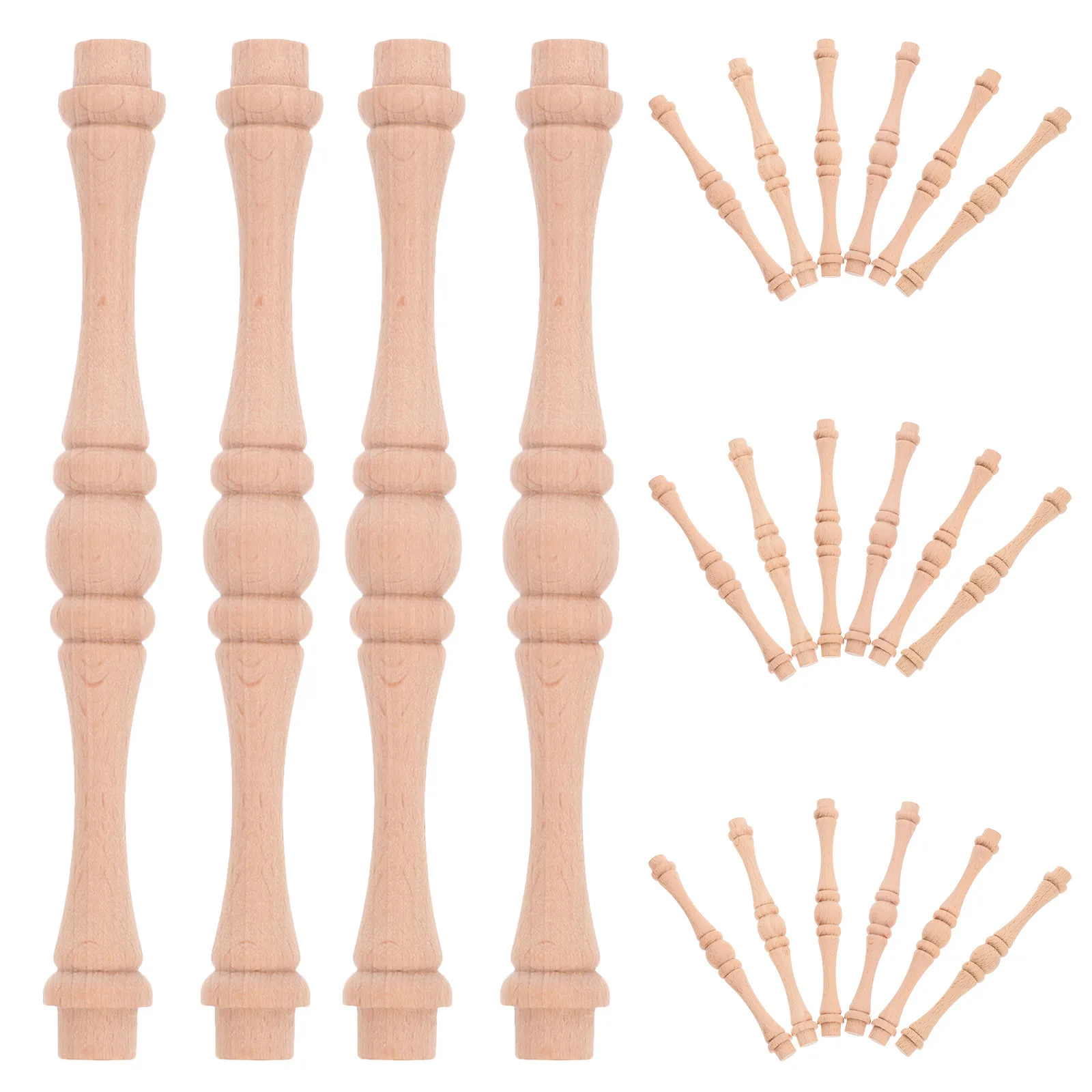 

25Pcs Wooden Spindles for Staircase Handrail Baluster Replacement Easy Install Home Furniture Decor Stair Balusters Wood
