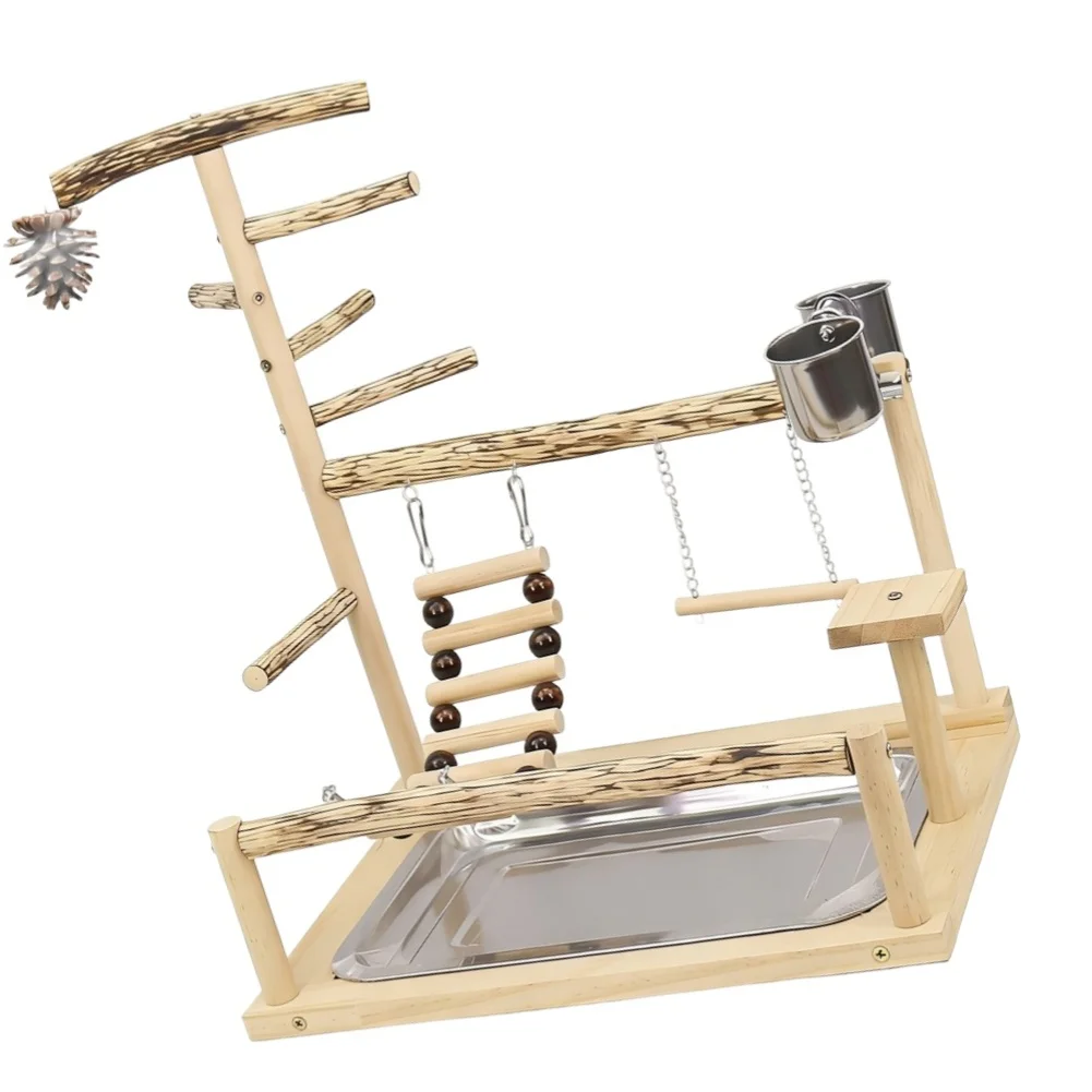 Wooden Bird Play Stand, Swing-Toy, And Perch 37*26*44cm Garden Power Tool Accessories For Outdoor Garden Supplies