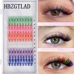 New 20/30/40D Mix Colored Lashes Cluster Eyelash Extension Natural Long Volume Effect Faux Bunche Individual Makeup Cilias