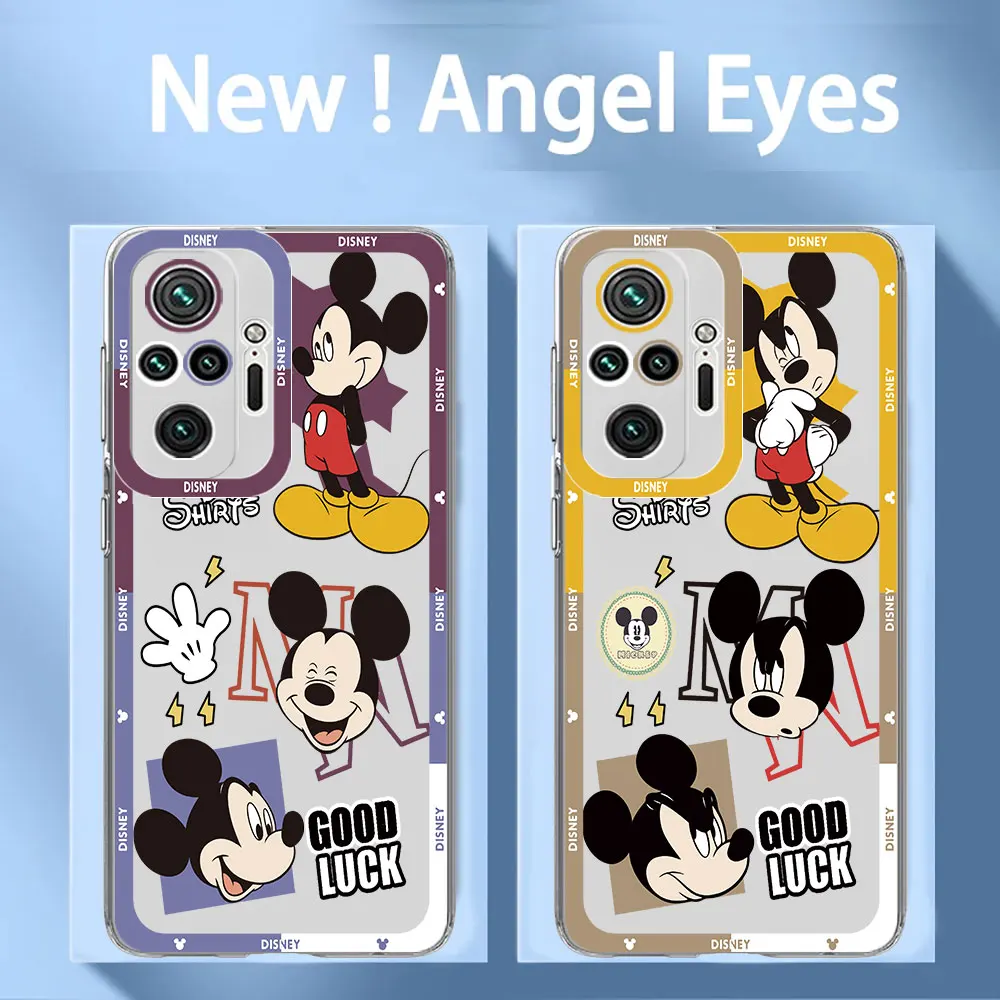 Case For Xiaomi Redmi Note 11 12 13 Pro 10 9S 12S 11S 10S Poco X3 NFC 11T Angel Eye Shell Phone Cover Good Luck Every Day Mickey