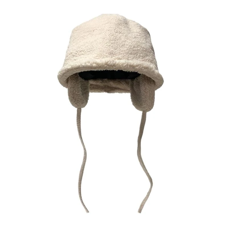 X7XB Winter Warm Ear Flap Hat for Women Soft Beanie Hat Hooded Skull Hat Outdoor Activity Cap Windproof Headwear Pullover Hat