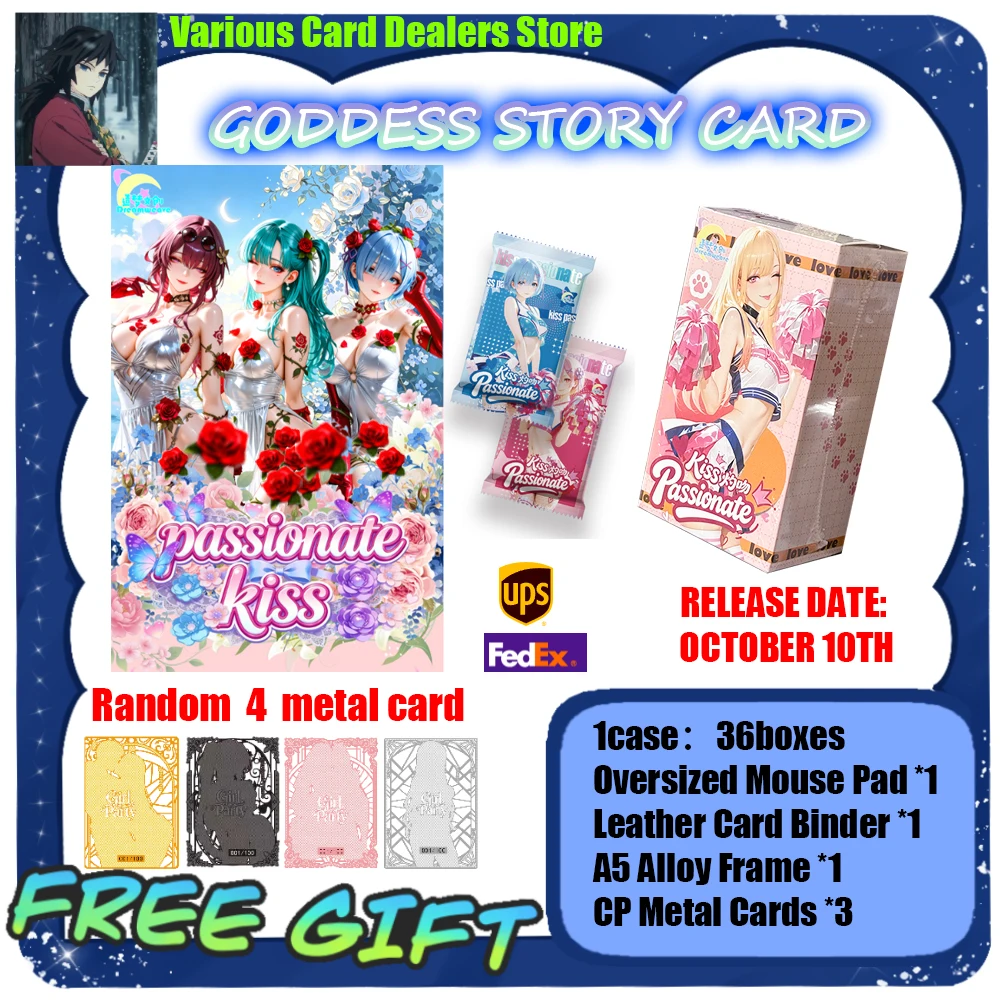 New Wholesale Puassionate Kiss Cards CCG ACG Toys Waifu Booster Box And Hobby Birthday Gifts