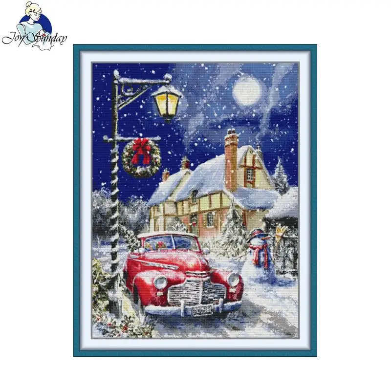 

Рождественский набор для вышивки крестом Moonlight Aida 14CT/16CT/11CT Набор для вышивки ручной работы DIY украшение дома Рождественский подарок радость воскресенье