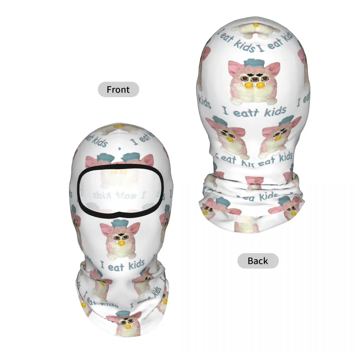 Furby I Eat Kids Breathable Thin Balaclava Full Face Mask Sun Protection Neck Gaiter For Motorcycle Cycling
