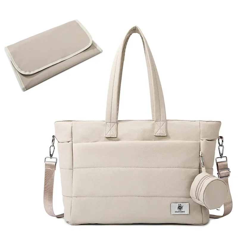 Women's Bag Solid Color Tote Bag Commuting College Padded Shoulder Bag Leisure Simple Female Handbags for Trave Diaper Bags New