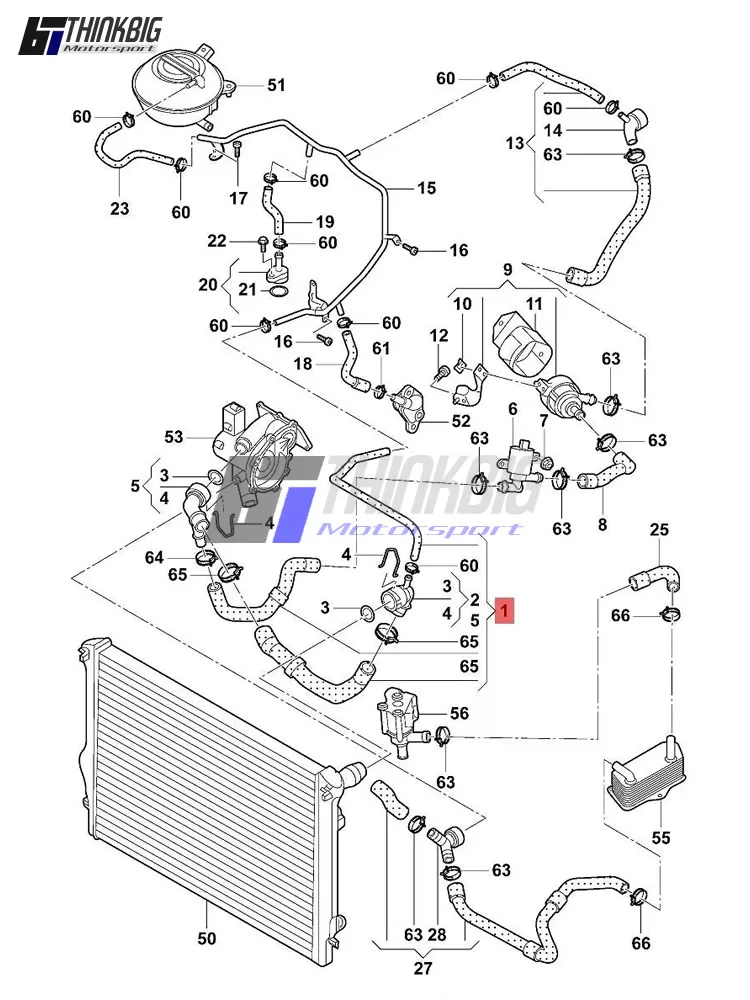 Silicone Radiator Hose Kit For 2013-2020 VW Golf MK7 MK7.5 GTI R 2.0 TSI EA888-III (19 Pieces)