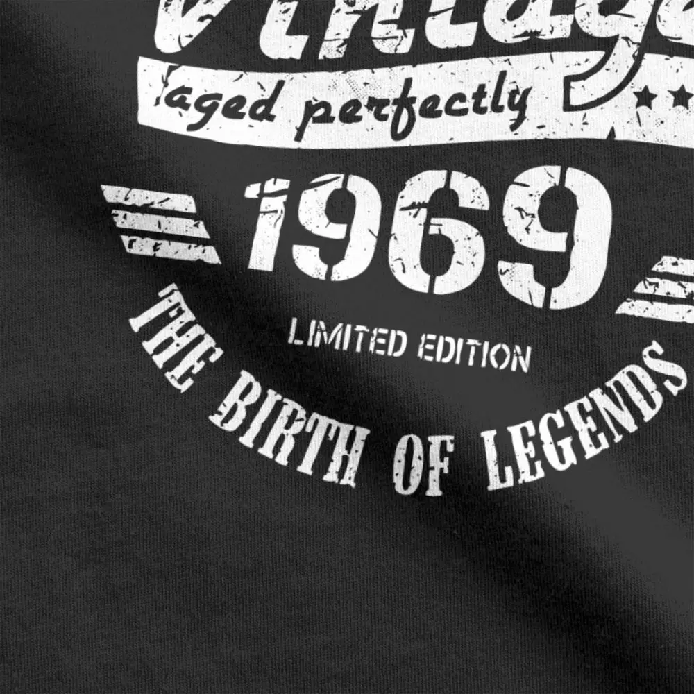 T-shirt Mannelijke Vintage 1969 50th Kerstcadeau Tshirt Mannen 50 Jaar Oude O-hals Tees 100% Katoenen T-shirt Retro Kleding plus Size