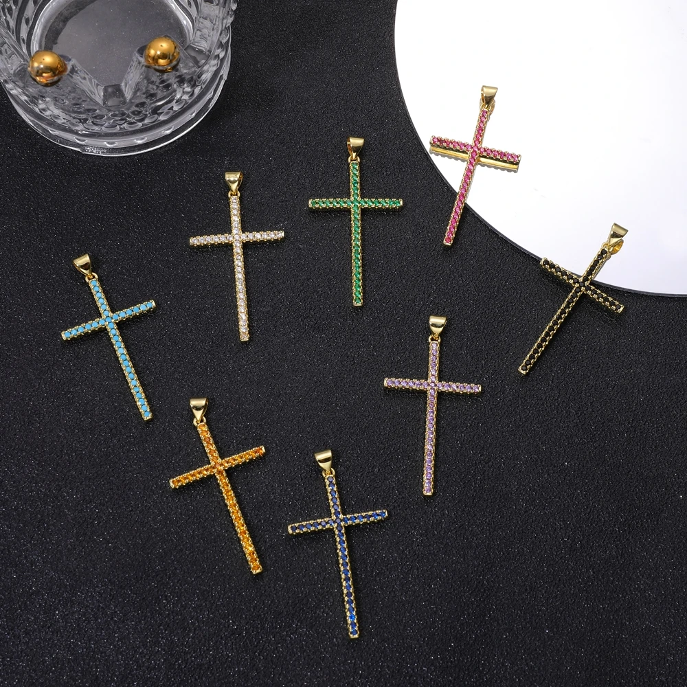 Juya DIY Luxus 18K echtes Gold vergoldet katholisches christliches Kreuz Charms für handgemachte religiöse Talisman Anhänger Schmuckherstellung – Detail 19