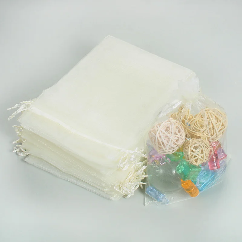 7x9 50 Stück Elegante Transparente Organza-Geschenktüten mit Kordelzug für Kosmetik, Parfüm, Bastelarbeiten und Kleine Geschenkverpackungen – Detail 11