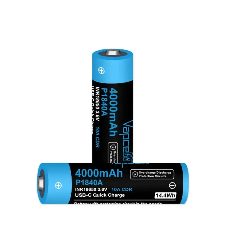 Oryginalny Vapcell P1840A INR 18650 bateria USB 4000mAh o dużej pojemności CDR 10A 3.6V USB-C akumulator litowo-jonowy USB-C do latarki