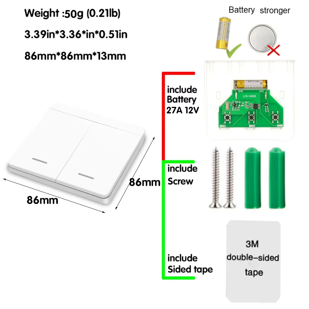 WIFI Mini switch Tuya Smart Life APP Push Button Light Switch RF 433Mhz Wall Panel DIY Relay Module Timer Google Home Alexa - view 6