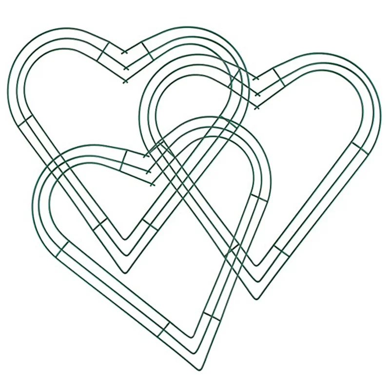 

AA49 15 Pack Heart Metal Wreath 12 Inch Heart-Shaped Wire Wreath Frame For Home Wedding Valentine's Day DIY Crafts
