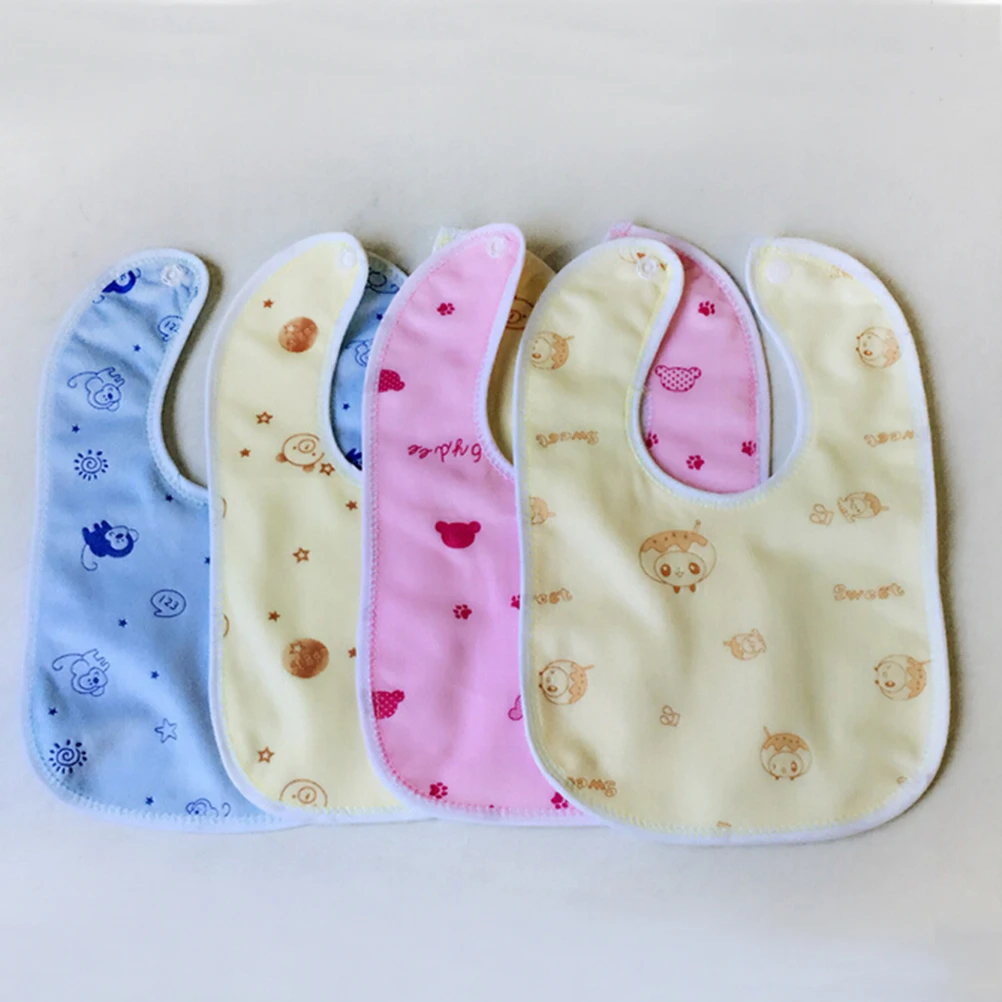 

1Pc Random Baby Cartoon Snap Waterproof Bib Super Soft Baby Bib Newborn Crystal Velvet Saliva Towel