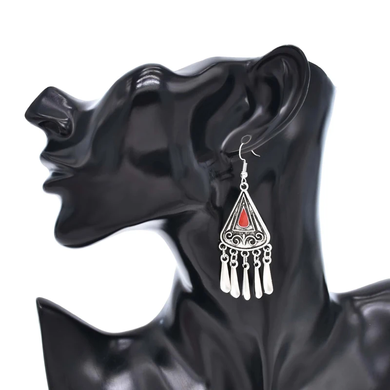 Tassel Women Drop Earrings Vintage Ethnic Dripping Glaze Statement Earrings Retro Gypsies Charms Earrings Feminina