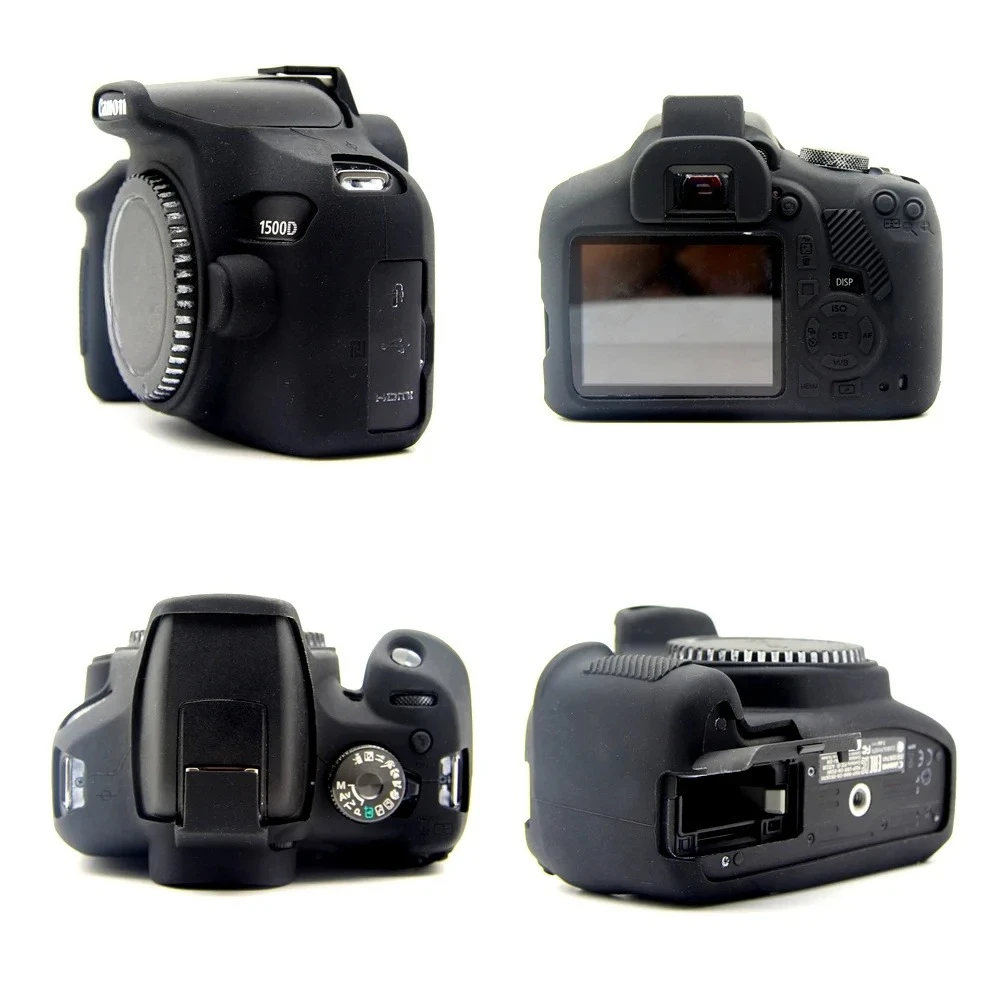 

DSLR Camera bag For Canon 1300D 1500D 2000D Rebel T6 T7 Kiss X80 X90 Rubber Silicon Case Soft Body Cover Protector Skin