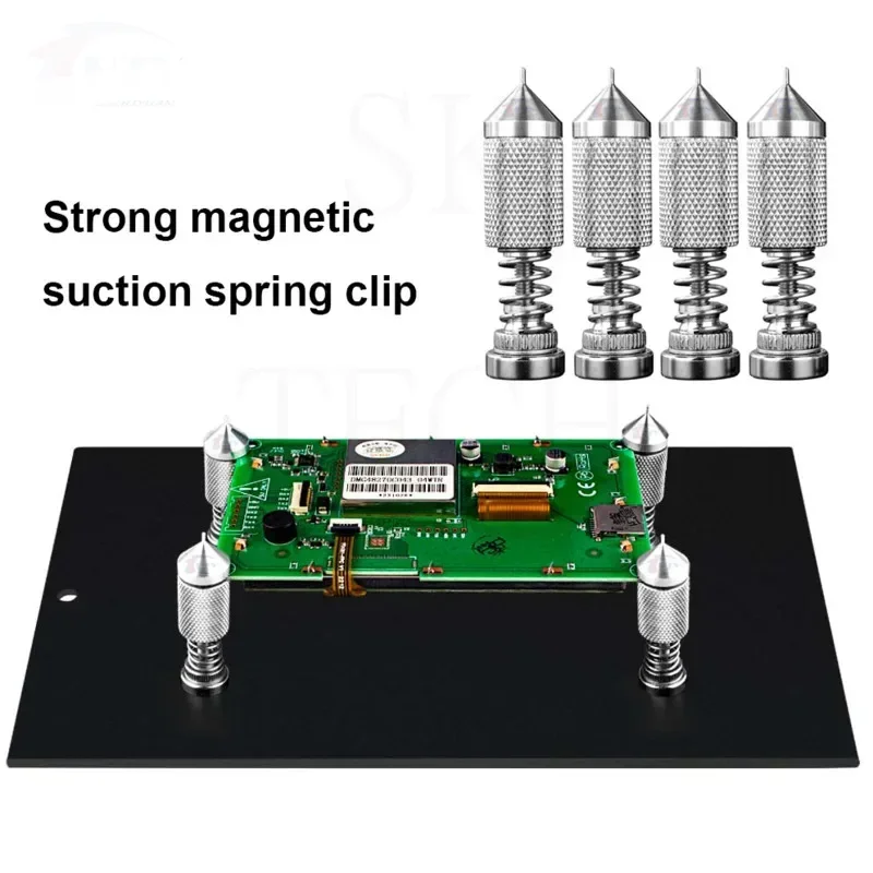 4pcs Strong Magnetic Suction Spring Clamp Universal PCB Holder Fixtute Circuit Board Electronic Repair Platform Soldering Tool