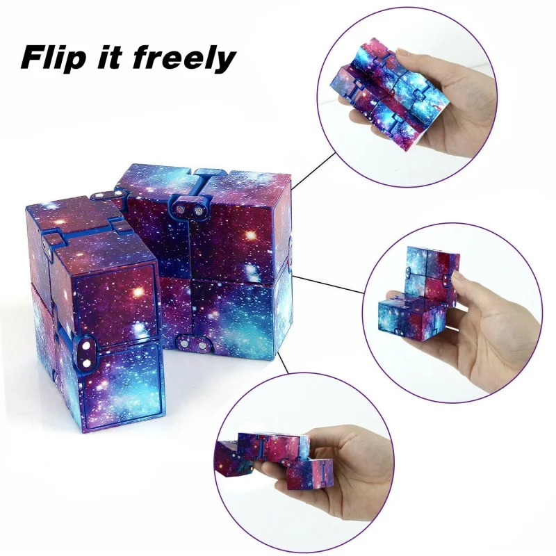 Cubo infinito flip tdah ansiedade brinquedo dedo jogo quebra-cabeça antiestresse mágico dedo fidget autismo mão presente para crianças