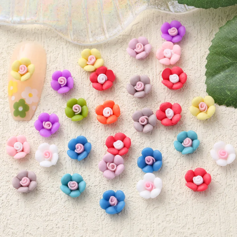 

100PCS 3D Acrylic Succulent Nail Flower Accessories Charms Parts For Nails Decoration Design Manicure Decor Material