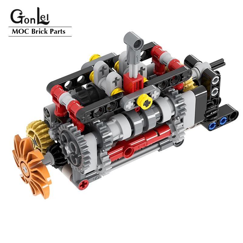 NEW Technical 6 Speeds Sequential Gearbox Educational MOC Building Blocks Bricks Parts Compatible with High-tech DIY Toys Model