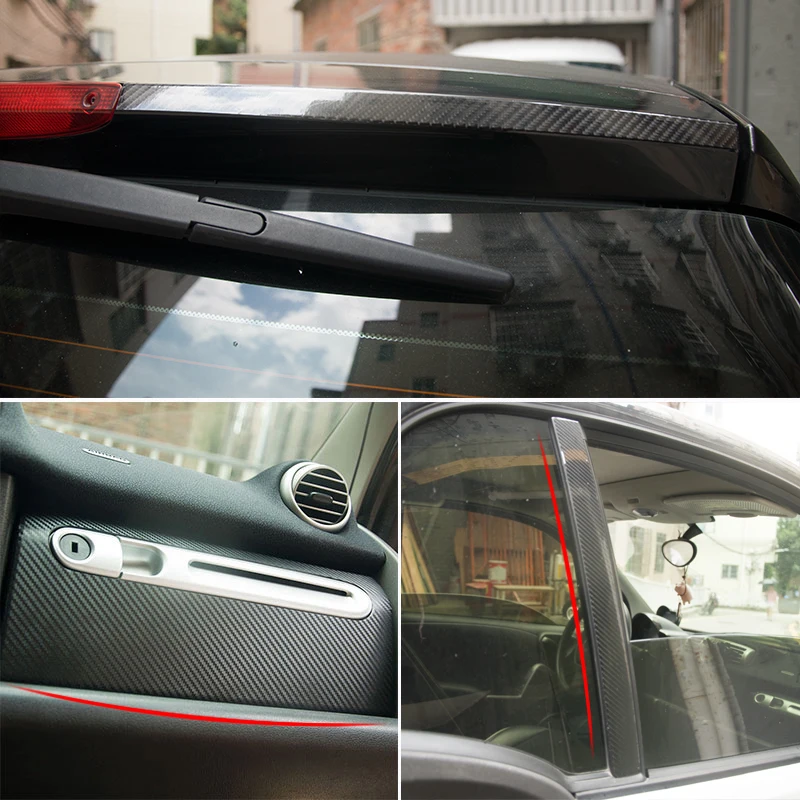 

Car Door B-pillar Decoration Stickers Brake Light Panel Trim Strips Car Stickers For Smart 451 Fortwo Exterior Accessories