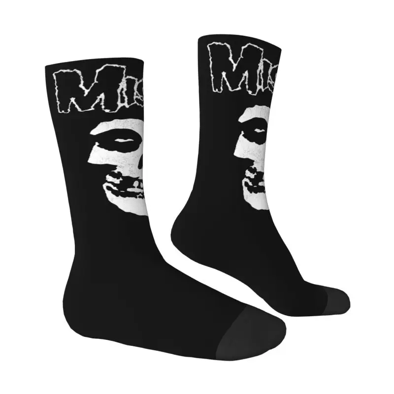 Rock Music Misfits Men's Crew Socks Unisex Funny 3D Printed Horror Rock Punk Dress Socks