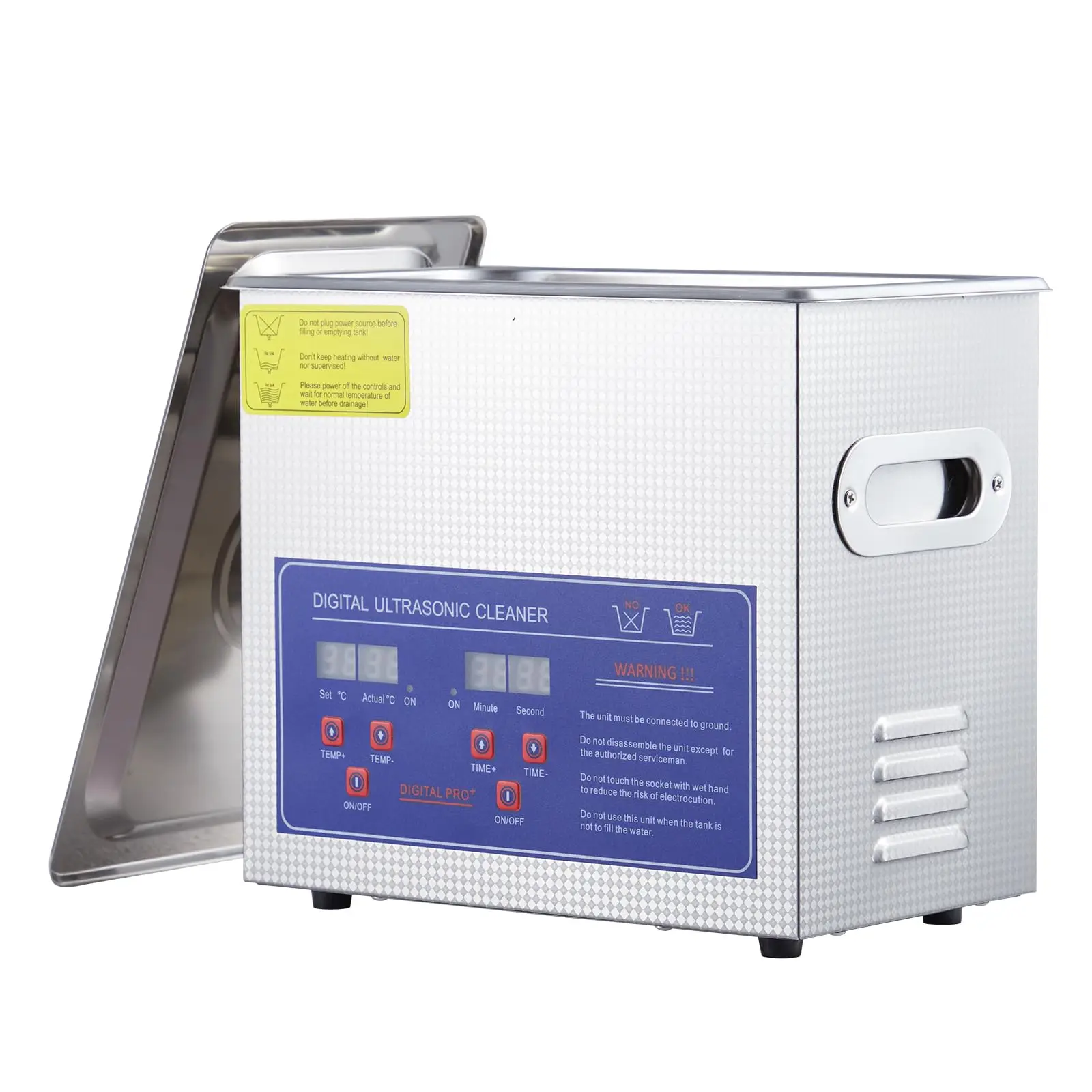 منظف بالموجات فوق الصوتية التجارية، 3.2 لتر، 40 كيلو هرتز مع مؤقت رقمي وسخان، آلة تنظيف ممتازة 120 وات لحلقات النظارات #1