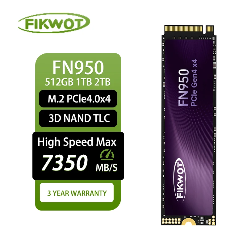 Fikwot FN950 M.2 SSD 1TB 2TB 4TB 5000MB/s PCIe4.0x4 NVMe M.2 2280 SSD Hard Drive Internal Solid State Drive for PS5 Laptop Pc