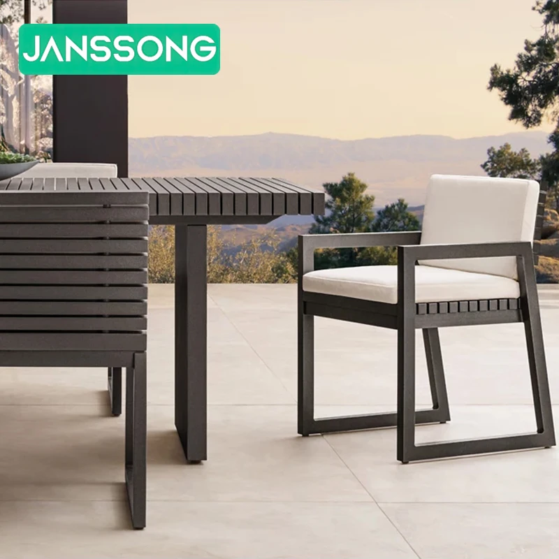 

Resort Outdoor Dining Set Garden Table and Chairs Garden Outdoor Furniture Villa Patio Chairs and Tables Hotel Patio Dining Set