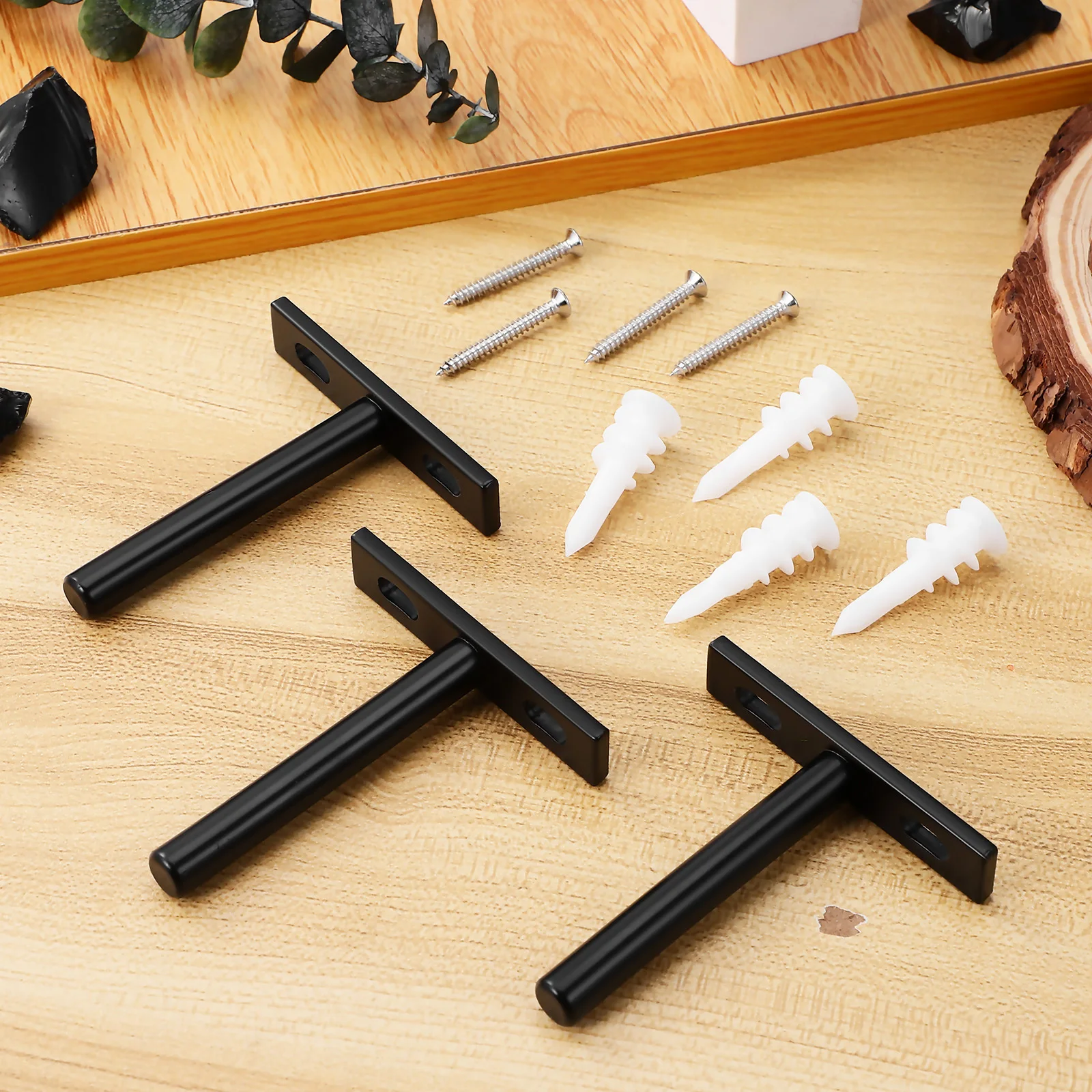 

10Pcs Wall Shelf Brackets Floating Shelving Supports Strong Metal Corner Brackets for Bookshelves Partitions and Floating