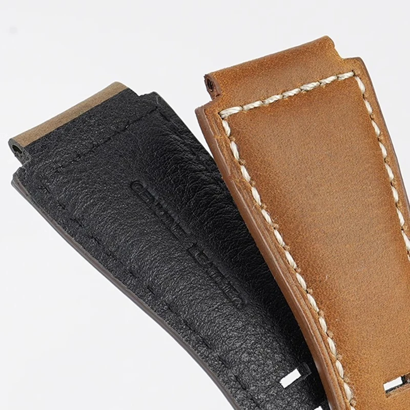For Bell & Ross Genuine Leather Watch Strap B&R Men BR01 BR03 BR-01 BR-03 Cowhide Watchband Bracelet Convex 24mm Wristband Brown - Image 5