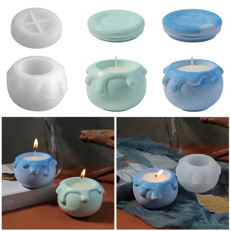 

DIY Honey Storage Pot Drop Glue Mold Aromatherapy Candle Cup Candlestick Storage Box Plaster Mold