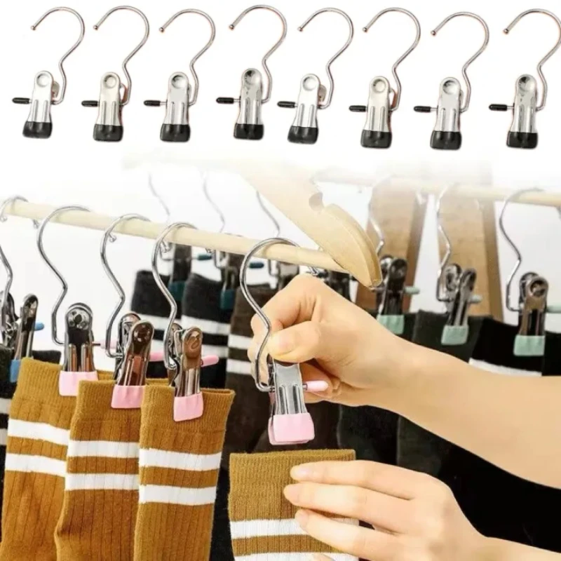 10/20/30 قطعة مشابك الغسيل المصنوعة من الفولاذ المقاوم للصدأ أوتاد الغسيل الملابس هوك المحمولة معلقة الملابس كليب السراويل الجوارب تخزين كليب