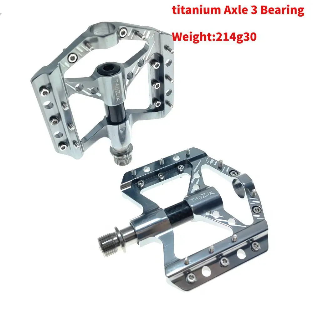 TAOZIK High Quality 3 Sealed Bearing Bike Pedal CNC Anti-slip Cycling Flat MTB Waterproof Pedals 9/16\