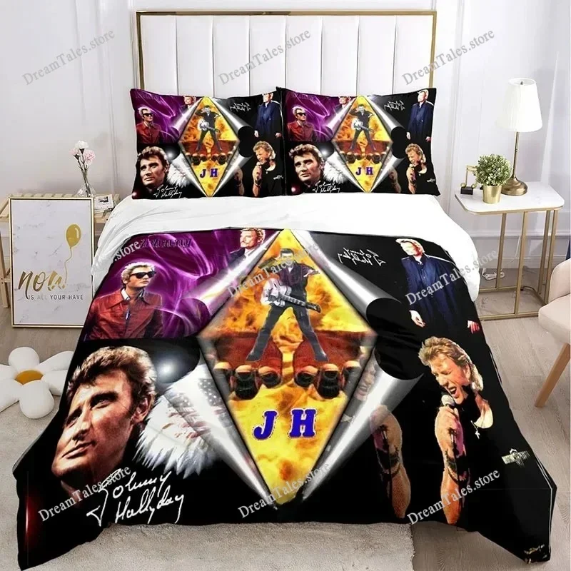 

Duvet Cover Rock Johnny Hallyday Pillowcase Bedding Set Boy Girl Bedroom Decoration Children Gift Single Double Large Size029