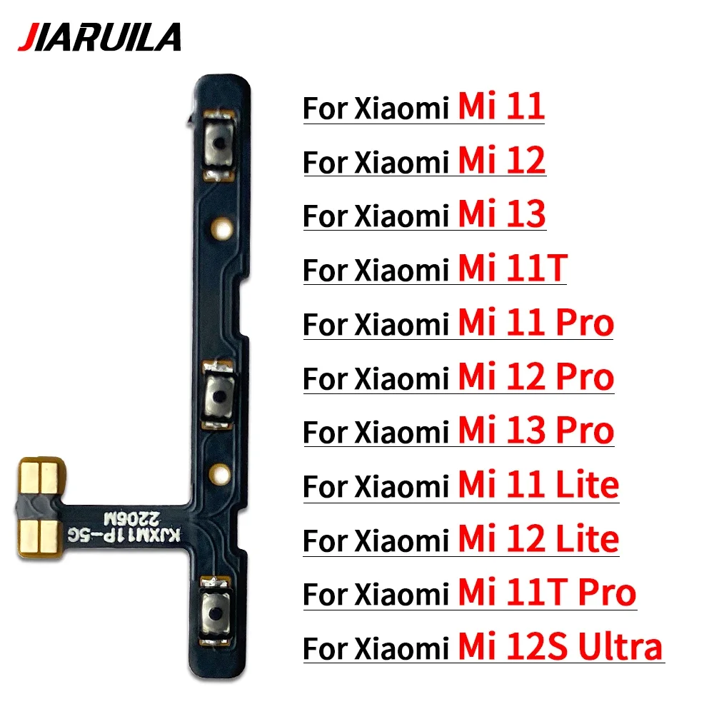 For Xiaomi Mi 11 12 12S 13 Lite Pro Mute Side Button Key Switch Volume Power On Off Flex Cable Replacement