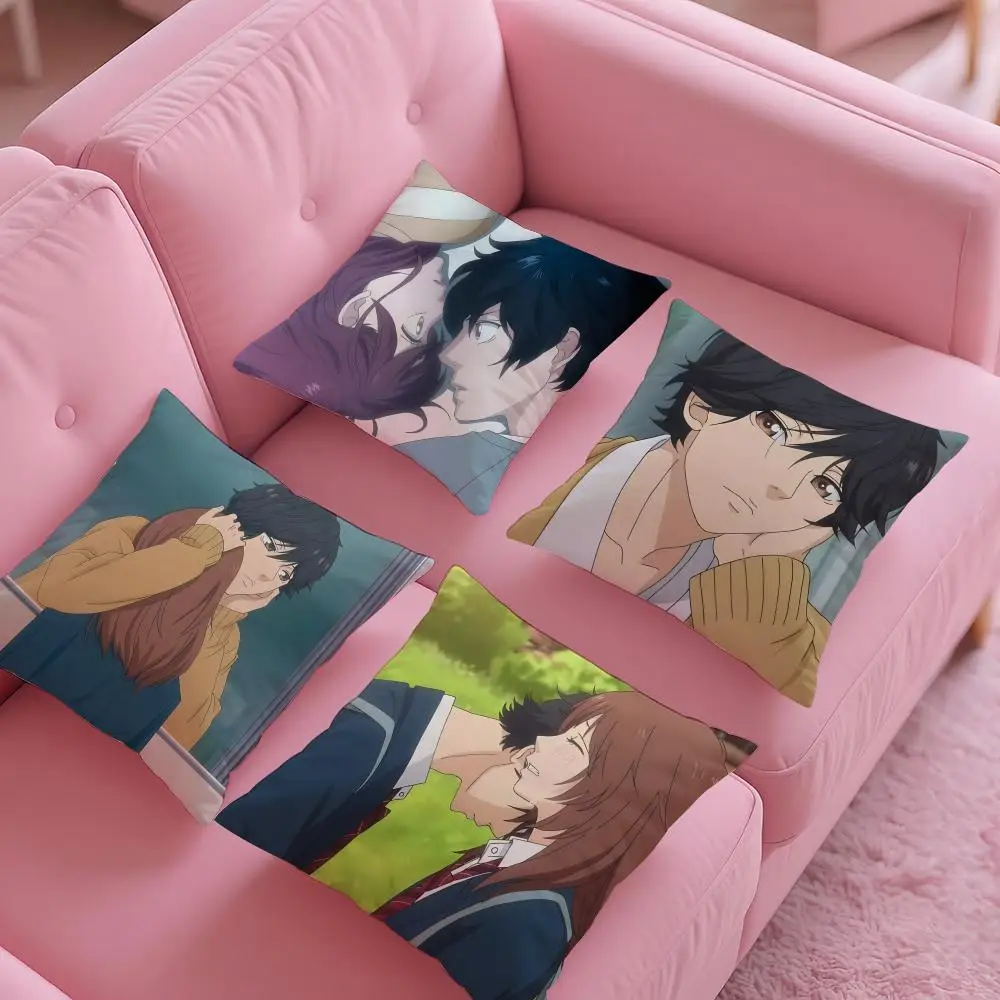 

Anime Ao Haru Ride Cushion Cover Ultra Soft Skin Friendly Fabric Cloud Like Comfort & Concealed Zipper