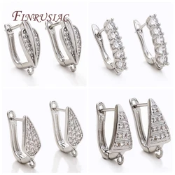 DIY Women's Earring Making Supplies 18K Gold Plated Creative Inlaid Zircon Earwire Fasteners Earring Hooks Accessories