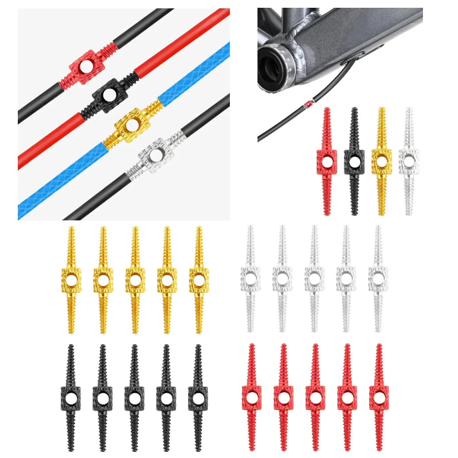 Bicicleta Brake Shifting Cable Housing Repair Adapter, Suprimentos resistentes, Longevidade Ferramenta Conveniente, Roteamento Interno, 5Pcs