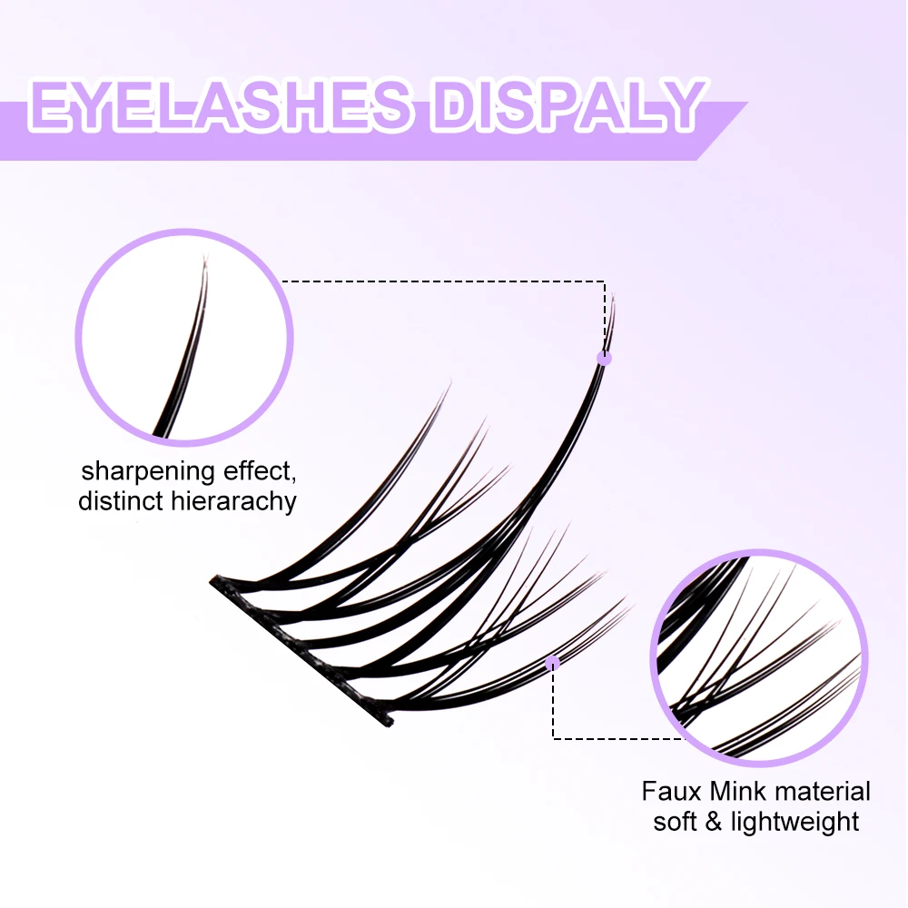 Wendy Lashes Cluster Wimpers Natuurlijke wimperverlenging Volume Individuele wimpers Gemengde ladewimpers Cluster Natuurlijke doe-het-zelfwimpers