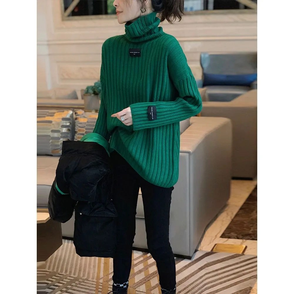 2023 Women's Clothing Pullovers V-Neck Long Sleeve Office Lady Commuter Loose Standard Stylish Casual Striped Acid-washed Tops