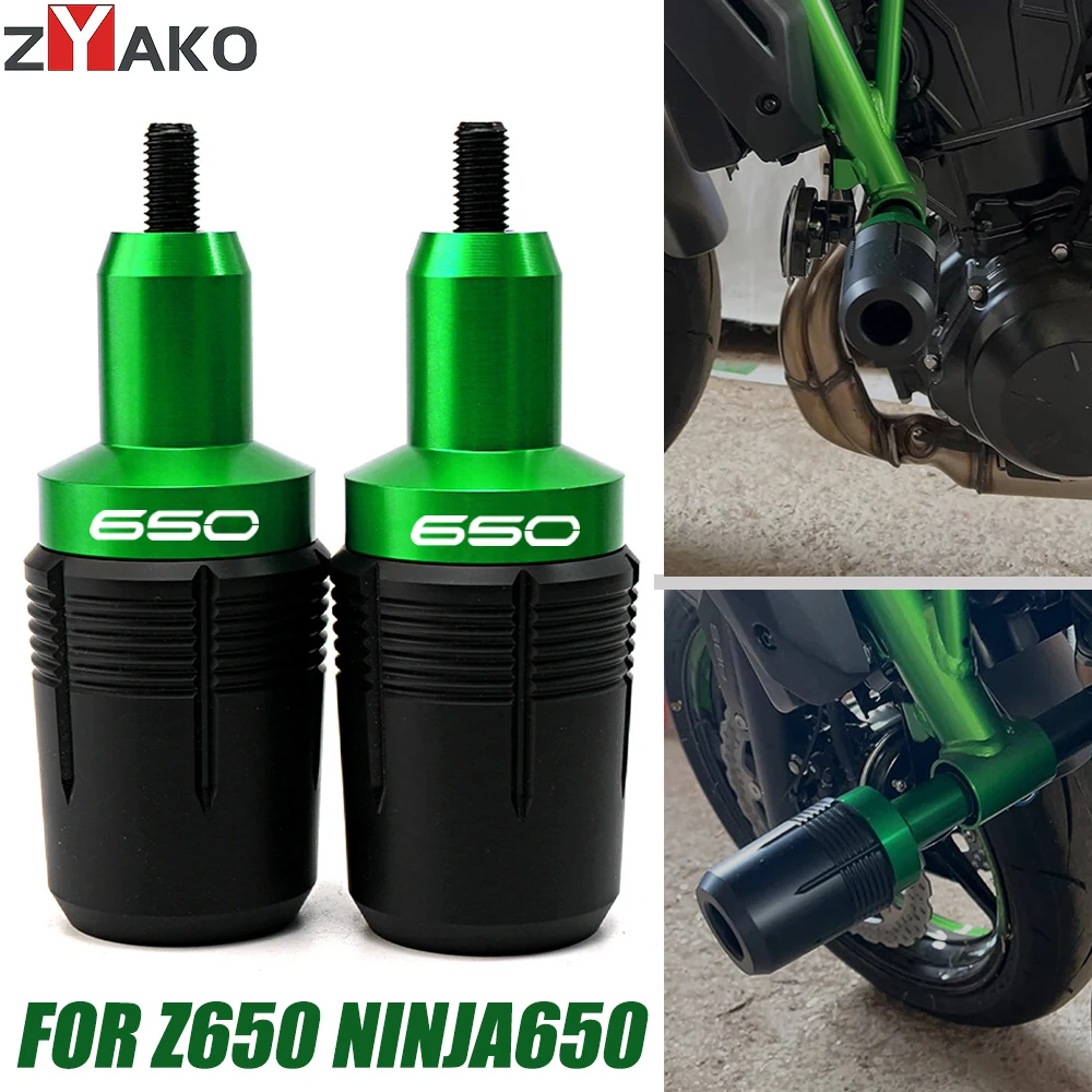 

For Kawasaki Ninja 650 KRT Ninja650 2017-2024 Z650 RS 2025 Motorcycle Frame Sliders Crash Pad Falling Protection Exhaust Slider