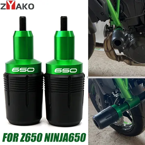 För Kawasaki Ninja 650 KRT Ninja650 2017-2024 Z650 RS 2025 Motorcykel Ramgliders Kraschskydd Fallskydd Avgasglider 8 best sales yamaha yzf r25 reglage - №2