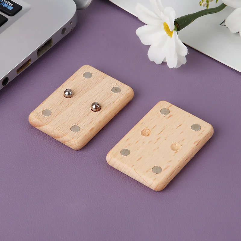 Deslizador magnético transparente de madera de haya, deslizadores de empuje de madera, Mini juguete sensorial, descompresión de ondas de sonido EDC, juguete para autismo TDAH para adultos