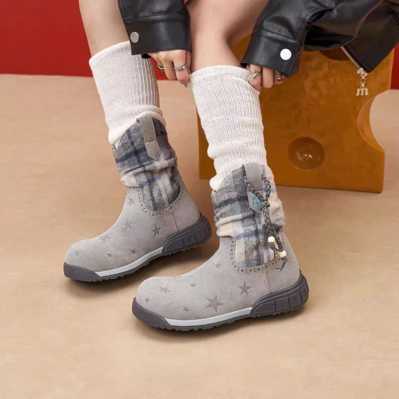 

Fashionable and Hot-selling Mid-calf Summer 2025 Boots Square Heel Mid Heel Shoes Female High Quality Round Toe Women's Boots