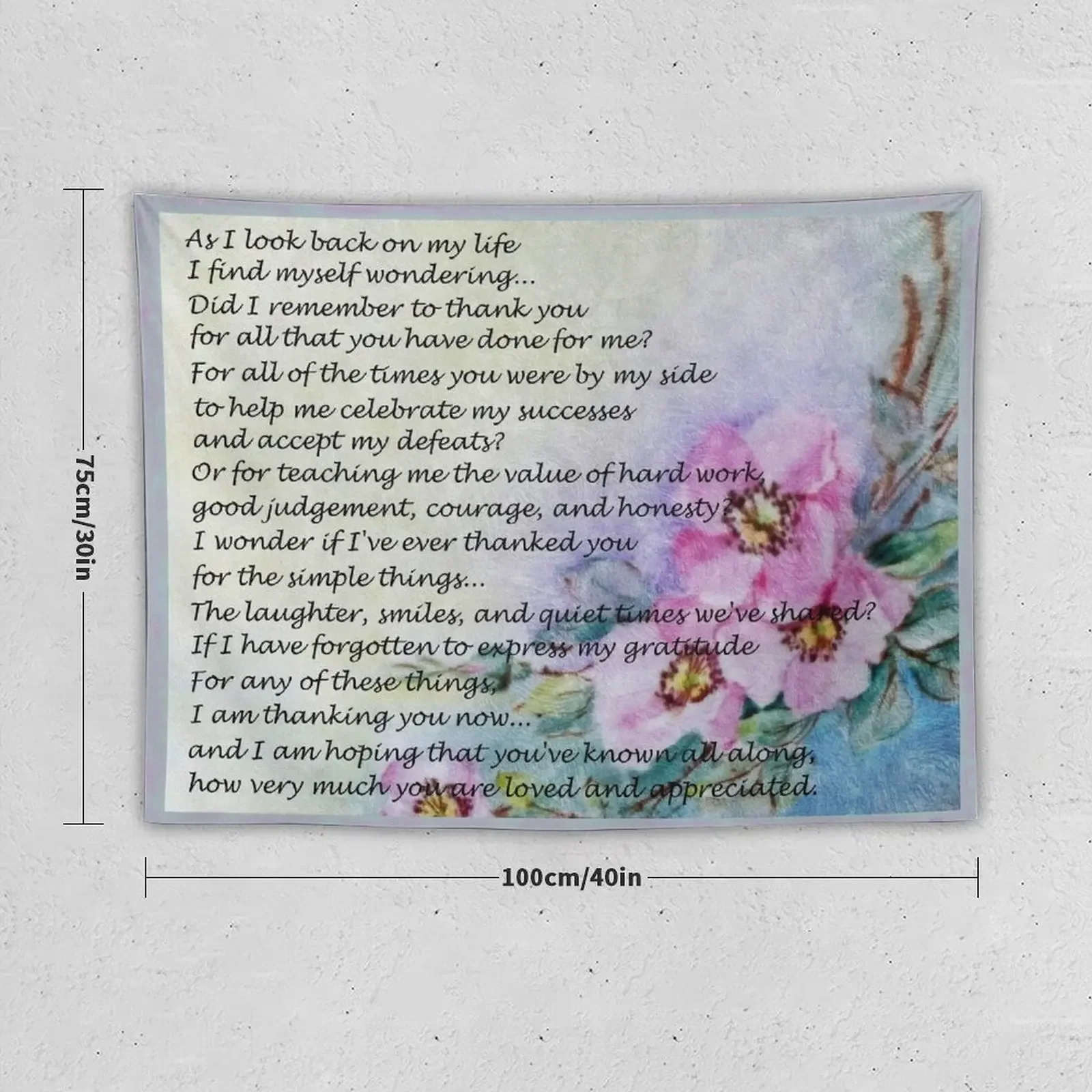 Mother's Day Poem Tapestry Bedrooms Decor Tapete For The Wall Tapestry