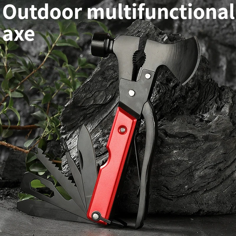 

Outdoor Multifunctional Stainless Steel Axe Hammer Car Mounted Life Hammer Camping Self-defense Tactical Axe EDC Tool