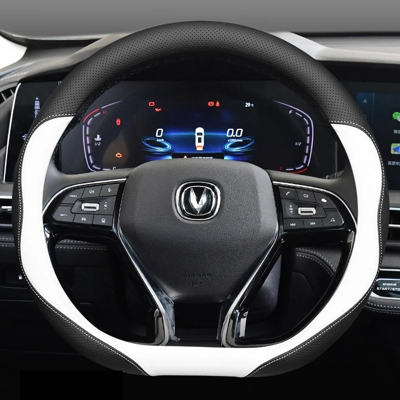 

Car Steering Wheel Cover for changan CS35 CS55 Plus CS75 Plus CS85 CS95 Eado Qiyuan A07 UNI-T UNI-Z X5 Plus Universal Leather