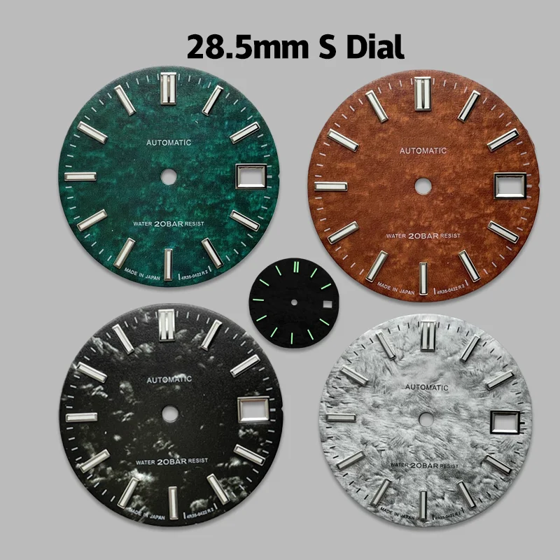 

NH35 Dial 28.5mm S Logo C3 Green Luminous Suitable for NH35 Movement 3D Printed Mechanical Watch Modification Parts