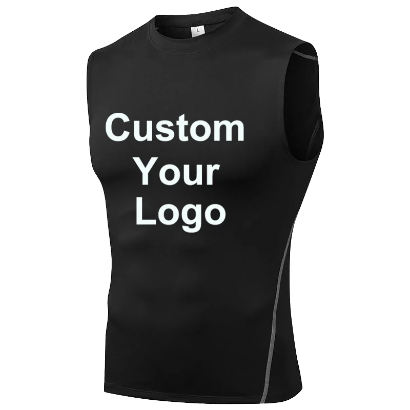 Men's Custom Your Logo Crew Neck Fitnees Sleeveless T-shirts Tank Tops Workout Vests Mens Get Fit Tops